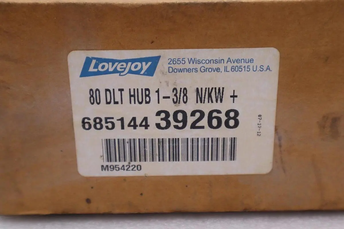 Lovejoy 80 DLT HUB 1-3/8 N/KW 68514439268 M954220 New Open Box Stock #3569