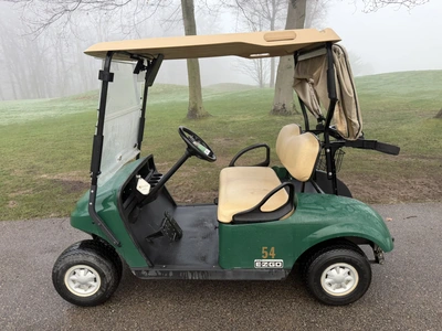 (1) 2017 E-Z-Go golf cart with a Kawasaki gas engine, model 625111G01, includes canopy, ball cover, ...