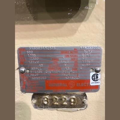 General Electric 600 HP 2300 Volt Electric Motor