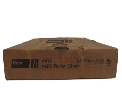 NEW REXNORD 100 ANSI ROLLER CHAIN 10' 1-1/4" PITCH
