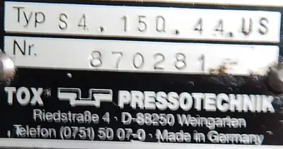 USED TOX PRESSOTECHNIK K 04.00.200.20 US