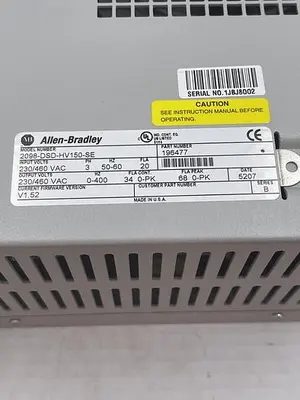 New | in-Stock ALLEN-BRADLEY ALLEN-BRADLEY 2098-DSD-H150-SE SER B Servo Drives | ND Industrial Surplus #1214127