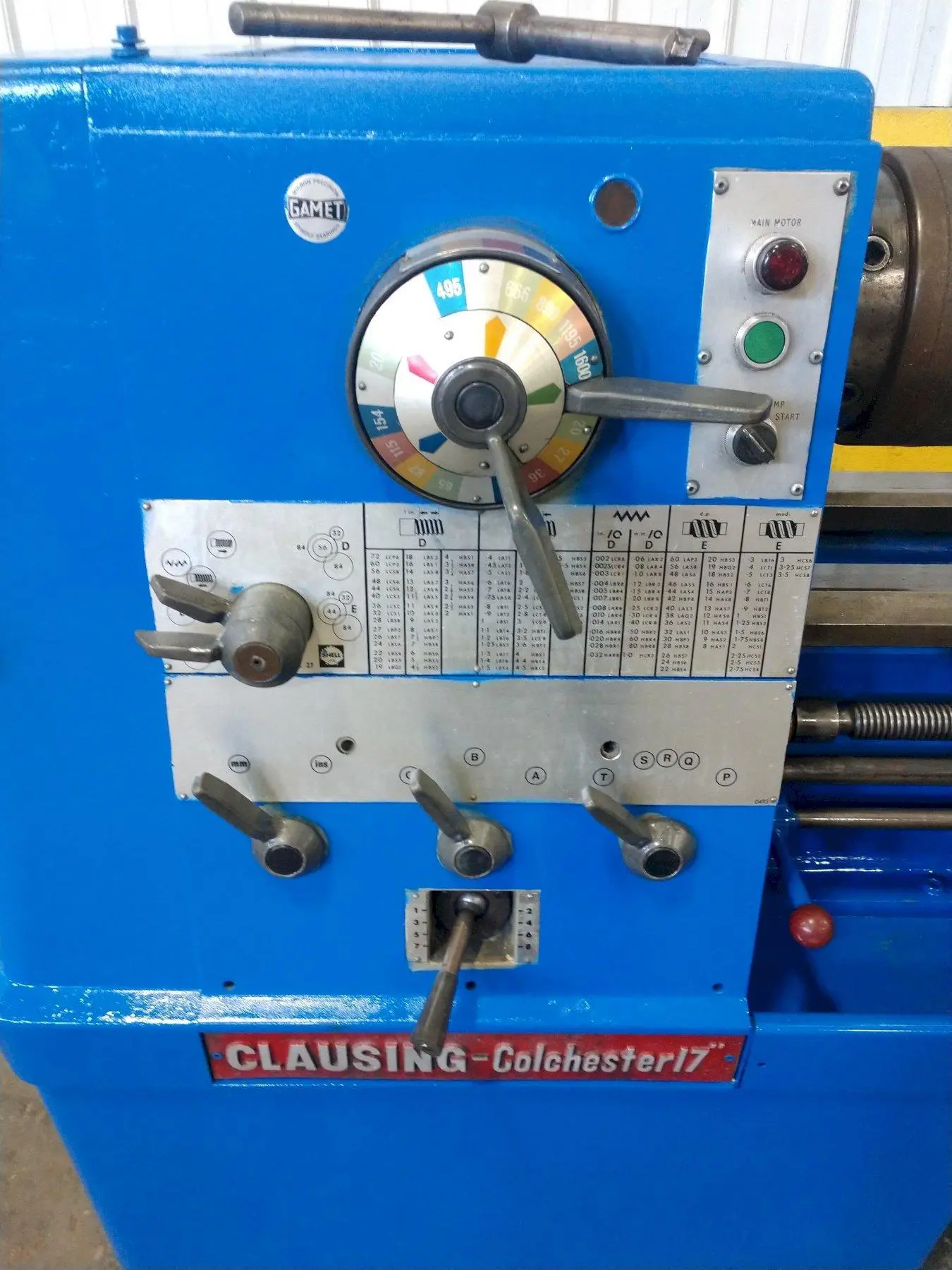 17" X 72" CLAUSING MODEL #17 ENGINE LATHE: STOCK #19700