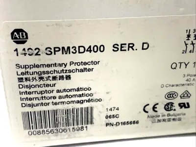 USED ALLEN BRADLEY 1492-SPM3D400 SER. D MCB