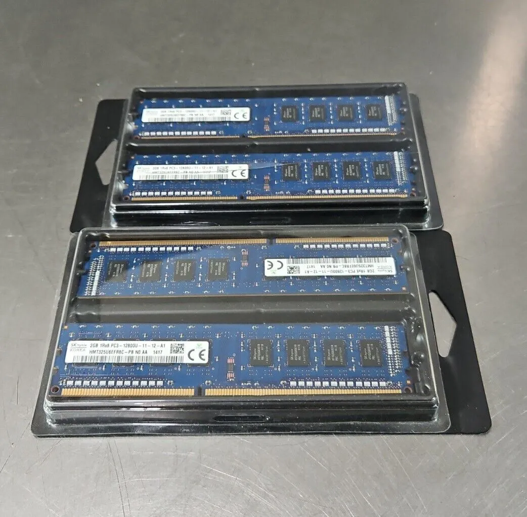 Hynix HMT325U6EFR8C-PB 2GB 1Rx8 PC3-12800U-11-12-A1 -Lot of 5. Loc 3E-16