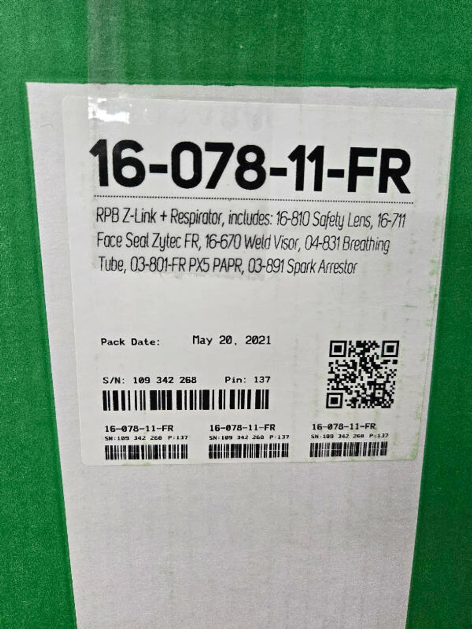 RPB Safety Welding Respirator Kit/Z-Link 16-078-11-FR (STK)