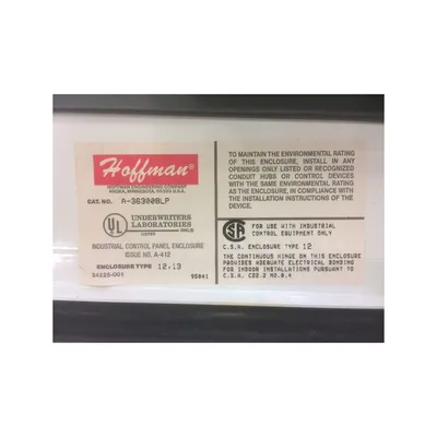 Used Hoffman Electrical Cabinet Enclosure Type 12  size 1 Allen-Bradley starters