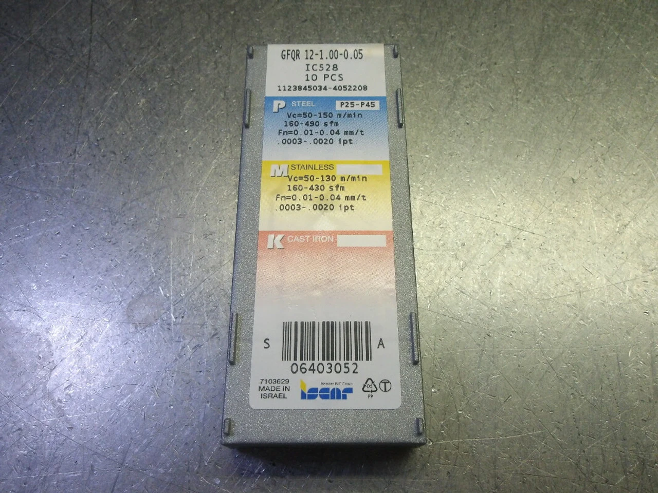 Iscar ChamGroove Carbide Grooving Insert QTY10 GFQR 12-1.00-0.05 IC528 (LOC2932A)