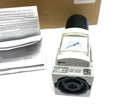 New | in-Stock Festo Pneumatic Pressure Regulator G1/4" Ports 529417 Air Pressure Regulators Michigan US | Maverick Industrial Sales #1424127