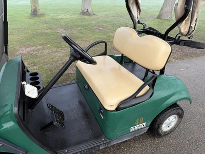 (1) 2017 E-Z-Go golf cart with a Kawasaki gas engine, model 625111G01, includes canopy, ball cover, ...
