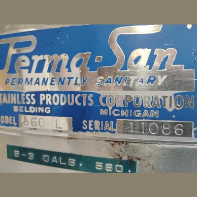 USED PERMA-SAN - STAINLESS PRODUCTS CORPORATION 560L