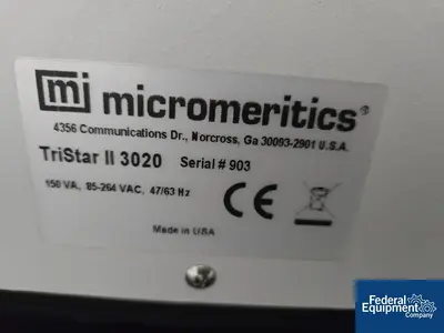 USED Micromeritics Micromeritics Tristar II Plus surface area and porosity analyzer, Model 3020