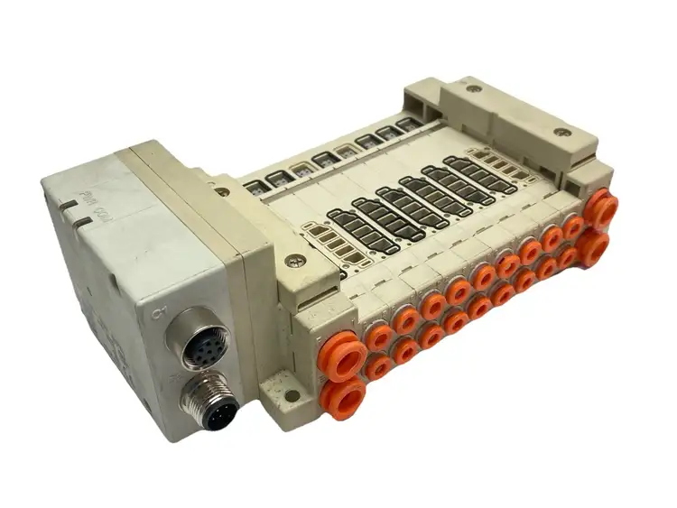 Used SMC Pneumatic Manifold Assembly 9-Station Solenoid Valves Michigan US | Maverick Industrial Sales #1398304