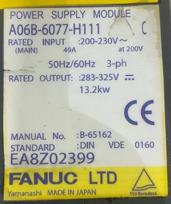 FANUC A06B-6077-H111 POWER SUPPLY MODULE