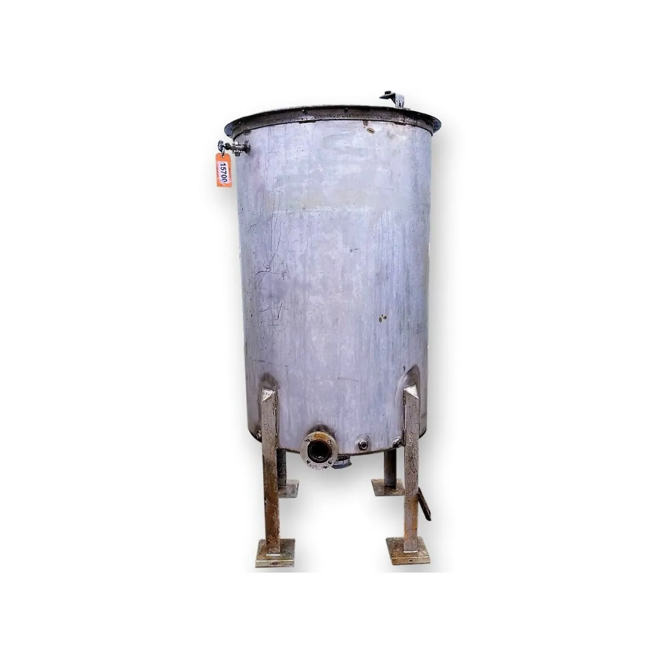 Used 500 GALLON STAINLESS STEEL TANK with Pipe Coils