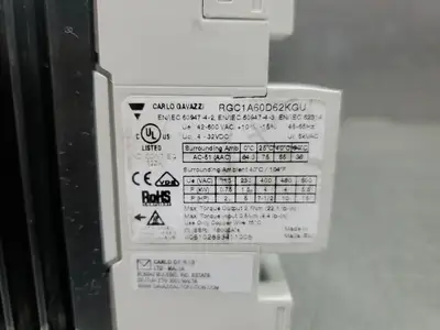 USED Carlo Gavazzi RGC1A60D62KGU Solid State Relay Contactor, 4-32VDC