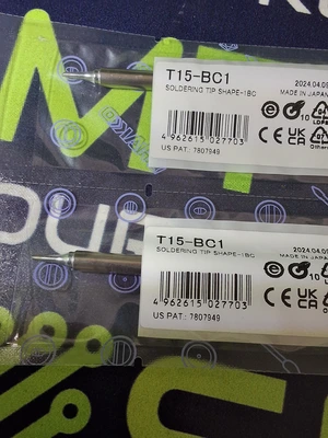 HAKKO T15-BC1 SOLDERING TIP; BEVEL 1 x 15mm - BRAND NEW
