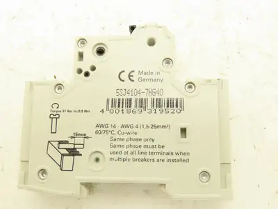 Siemens 5SJ4104-7HG40 Miniature Circuit Breaker 4A 240VAC 1 Pole Lot of 11