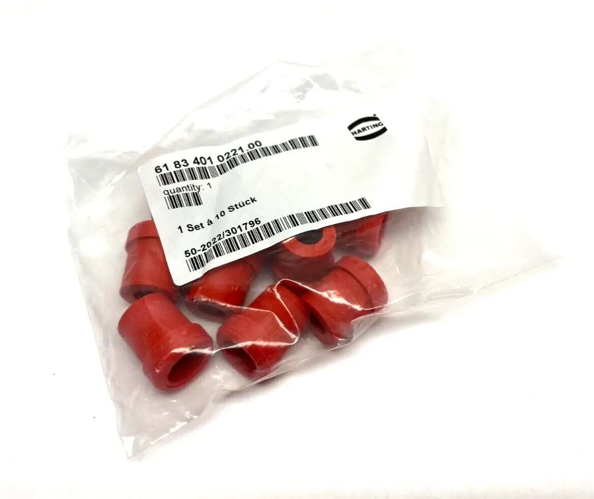 6183401022200 | Harting 6183401022100 Cable Seal Insert 9-13mm For Y-Distributor RED PKG OF 10 - New Other