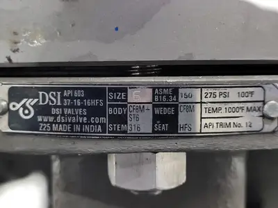 Used DSI VALVES API 603 Valves/Fittings British Columbia CA | Lenmark #914829