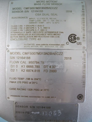 USED Micro Motion CMFS007 M313N2BAECZZ