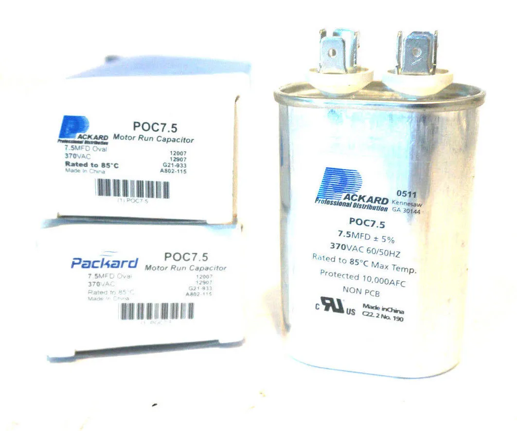 2 NEW PACKARD POC7.5 CAPACITORS POC75
