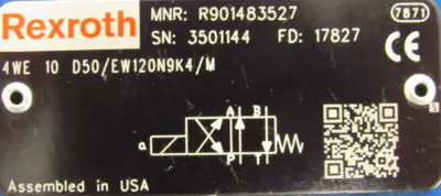 NEW REXROTH R901483527 SOLENOID VALVE 4WE10D050/EW120N9K4/M