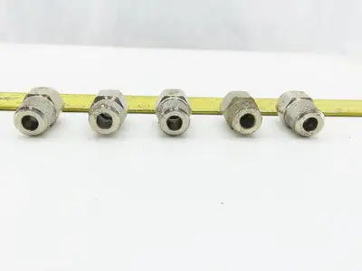 Parker 3/8" NPT x 10mm Tube Push To Connect Stainless Steel Male Fitting Lot/ 5