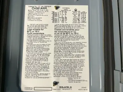 Used SQUARE D CH361AWK Switchgears Ohio US | HGR 24 #1314197