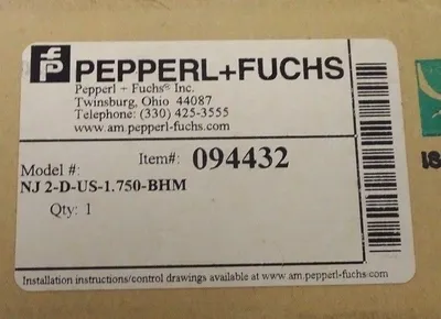 NEW PEPPERL FUCHS NJ 2-D-US-1.750-BHM PROXIMITY SWITCH CYLINDER NJ2DUS1750BHM