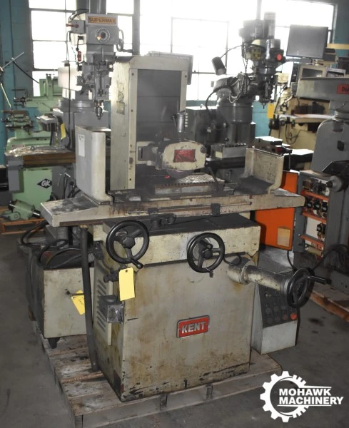8" X 18" KENT “KGS250AH” HYDRAULIC-FEED HORIZONTAL-SPINDLE SURFACE GRINDER w/MAGNETIC CHUCK - OVERHEAD WHEEL DRESSER