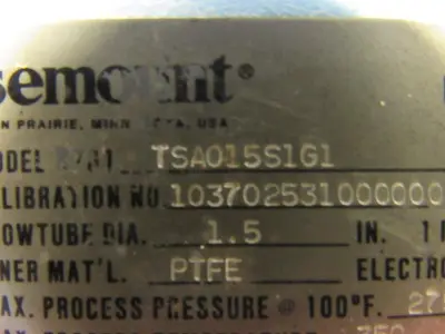 Rosemount 8701TSA015S1G1 1-1/2" Magnetic Flow Tube Flanged Sensor