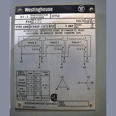 Westinghouse 30 kVA Transformer