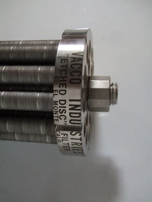 VACCO EDF Etched Disc Filter 10 Micron PTI Technologies Stainless Steel 26 Inch