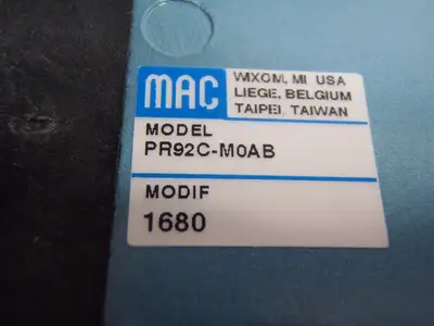 35A-B00-DDAJ-1KD | MAC Valves PR92C-M0AB (2) &  Solenoid Valve Assembly - Used