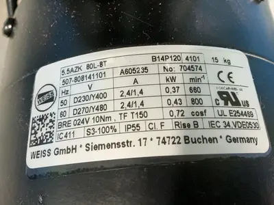 Used WEISS 5.5AZK 80L8T  (B14P120) Motors (misc) Ohio US | HGR 24 #1460646