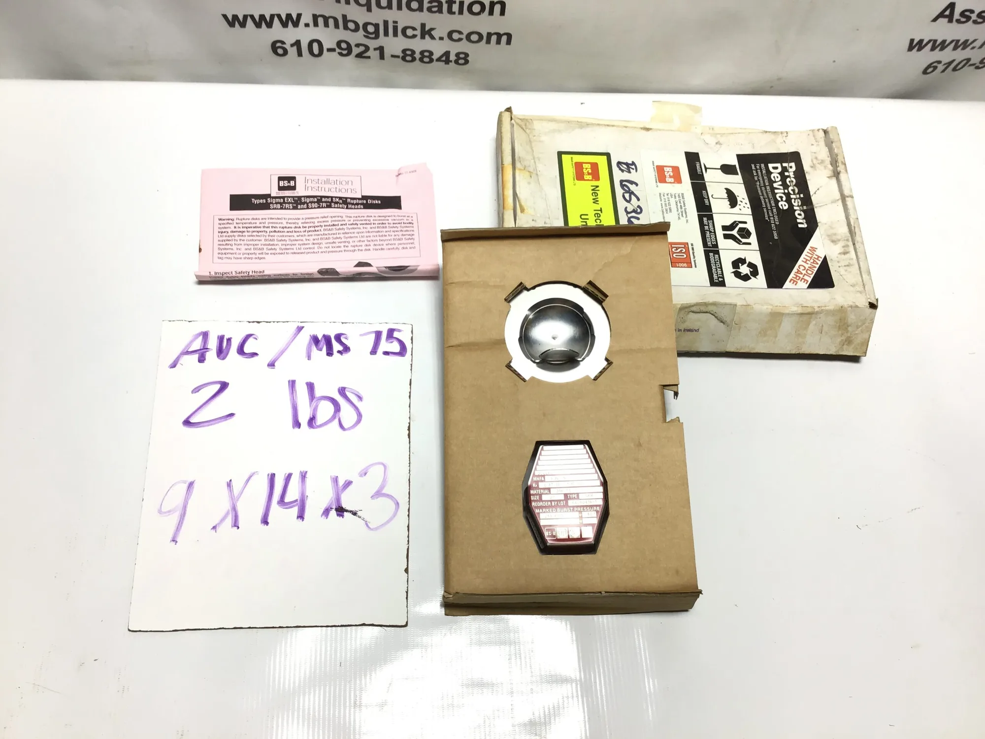 BS & B Safety Systems SKR Rupture Disk A4080416-1