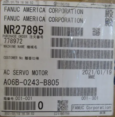 NEW FANUC A06B-0243-B805 SERVO MOTOR A06B0243B805