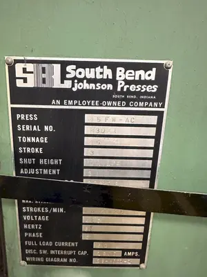 45 TON SOUTH BEND JOHNSON MODEL #45FW-AC OBI STAMPING PRESS: YOBRO #24949