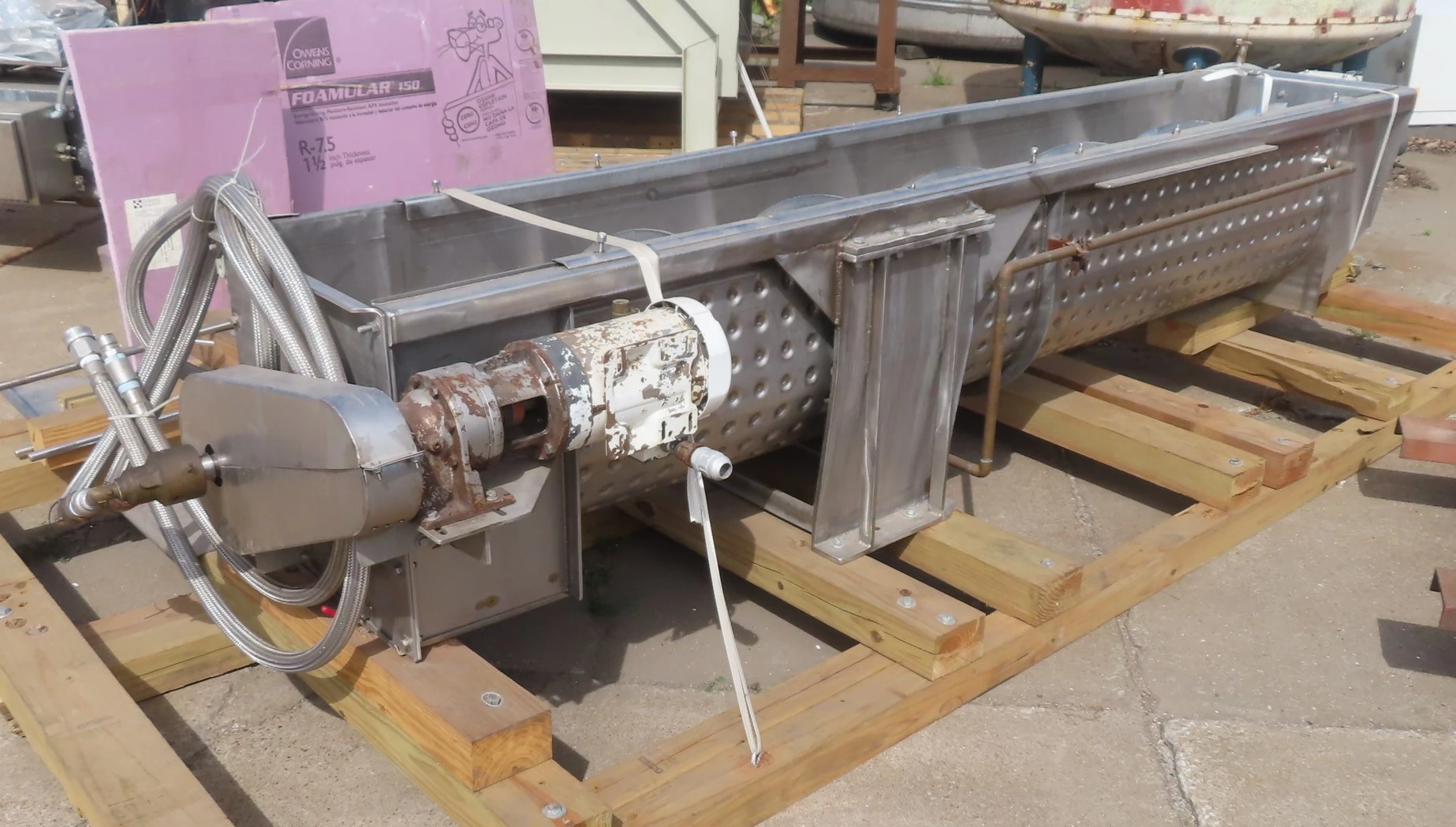 18" wide Stainless Steel Screw Conveyor jacketed trough
