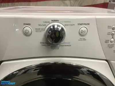 USED WHIRLPOOL DUET STEAM ELECTRIC DRYER ON STORAGE PEDESTAL HIGH EFFICIENCY ENERGY STAR
