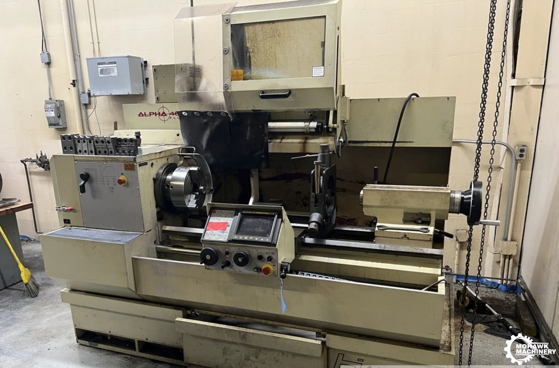 18/28" x 40" HARRISON "ALPHA 460 PLUS" COMBINATION MANUAL/CNC GAP-TYPE LATHE w/GE FANUC CONTROL & CHUCKS