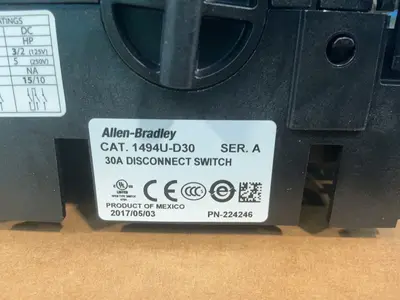 Used 2017 ALLENBRADLEY 1494UD30 Disconnects Ohio US | HGR 24 #1763105
