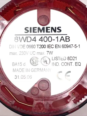 New | in-Stock Siemens Red Steady Light Element 12-230V AC/DC 70mm IP65 Light Source Equipment Michigan US | Maverick Industrial Sales #1400581