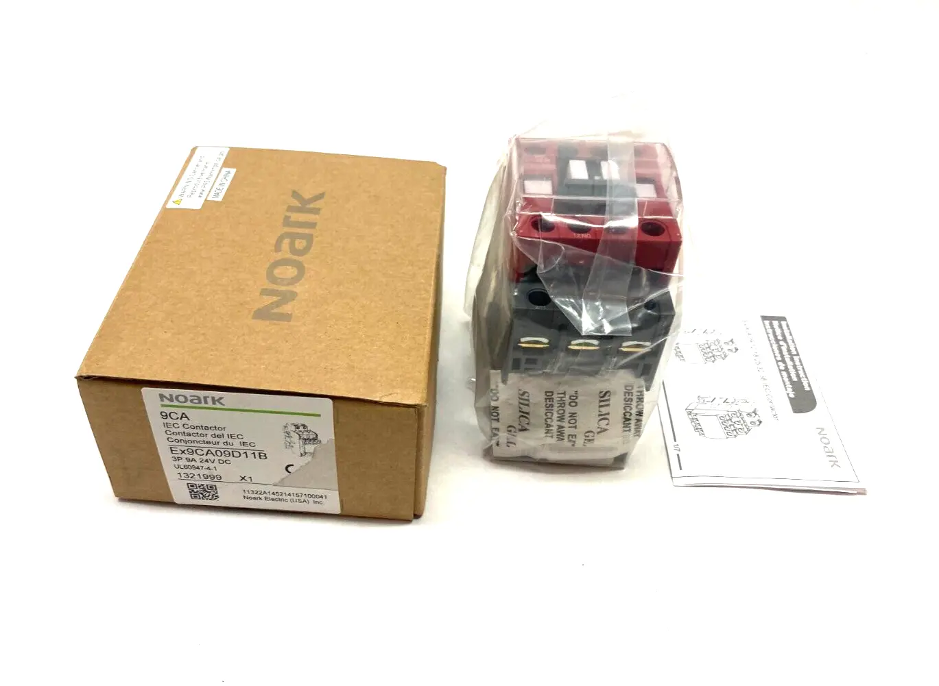 Ex9CA09D11B,1321999 | Noark Ex9CA09D11B Safety IEC Contactor 3-Pole 9A 24VDC 1321999 - New