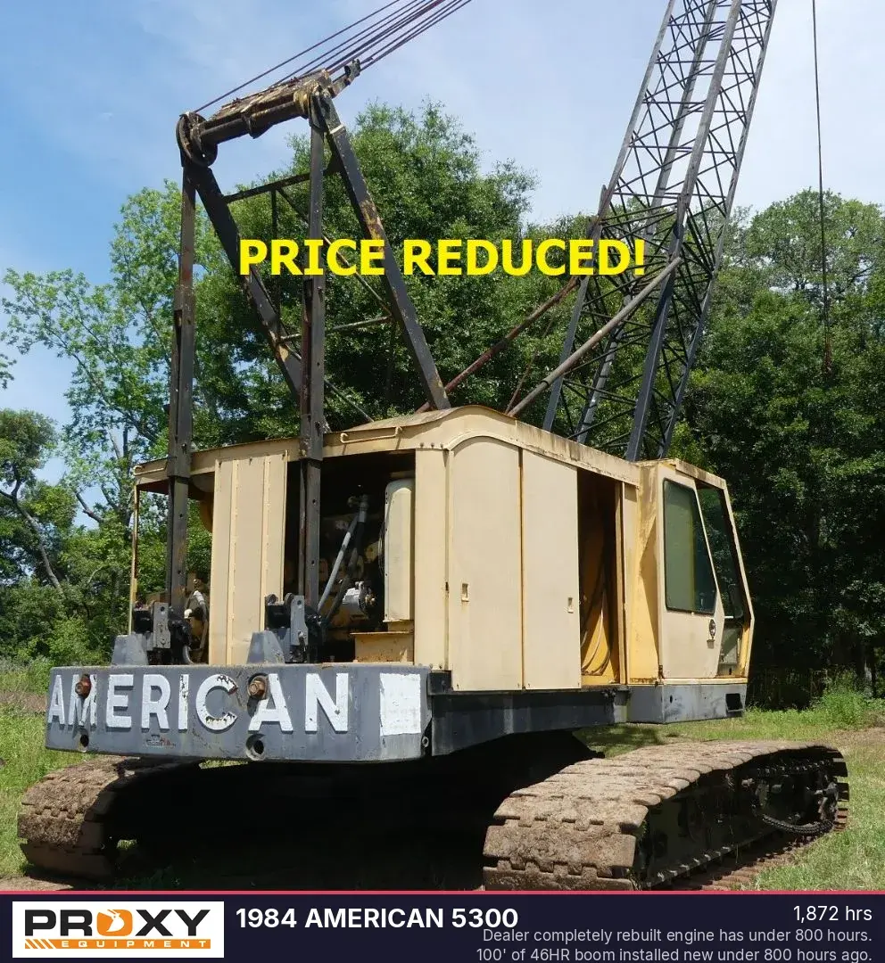 Used 1984 AMERICAN 5300 Crawler Cranes Alabama US | Proxy Equipment #1382874