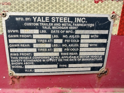 Used 2000 YALE 24 YARD V BOTTOM PULL TYPE TRI-AXLE GRAVEL TRAILER PUP Dump Trailers Michigan US | Miedema Asset Management Group #1424709