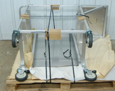 142-0741 Fryer Cart Dump Table with Stainless Steel Top and Aluminum Frame
