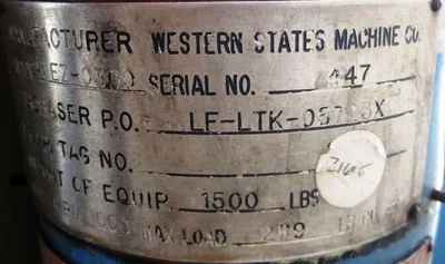 Western States EZ-300 30 x 18 perforate basket centrifuge, 316L SS.
