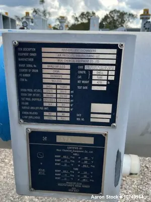 Wuxi 333 Sq Ft Shell and Tube Heat Exchanger, Duplex 2205 Tubes & Shell, High Pressure